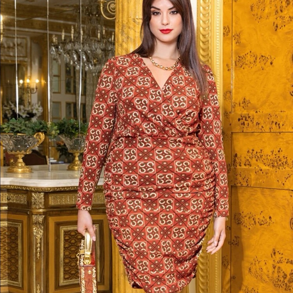 Long sleeve Ruched Dress